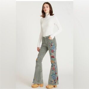 Driftwood Corduroy Farrah Flare Floral Embroidered, 29/34